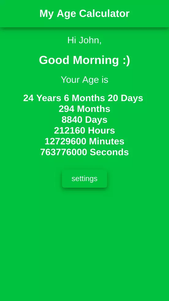 My Age Calculator screenshot